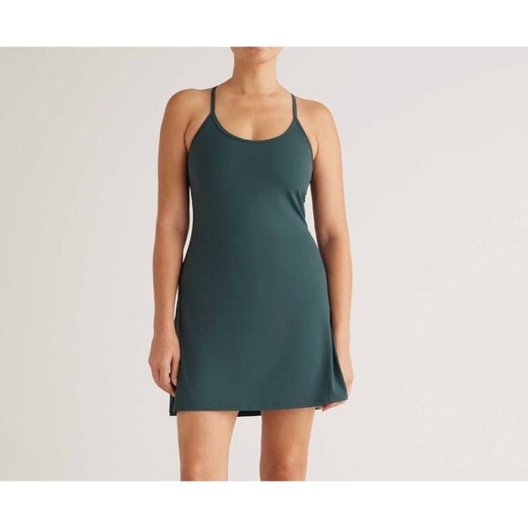 Quince Ultra-Form Active Dress Forest Green M Tennis Golf Athleisure Worn 1x - Picture 1 of 8